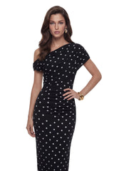 Maya One Shoulder Polka Dot Maxi Dress