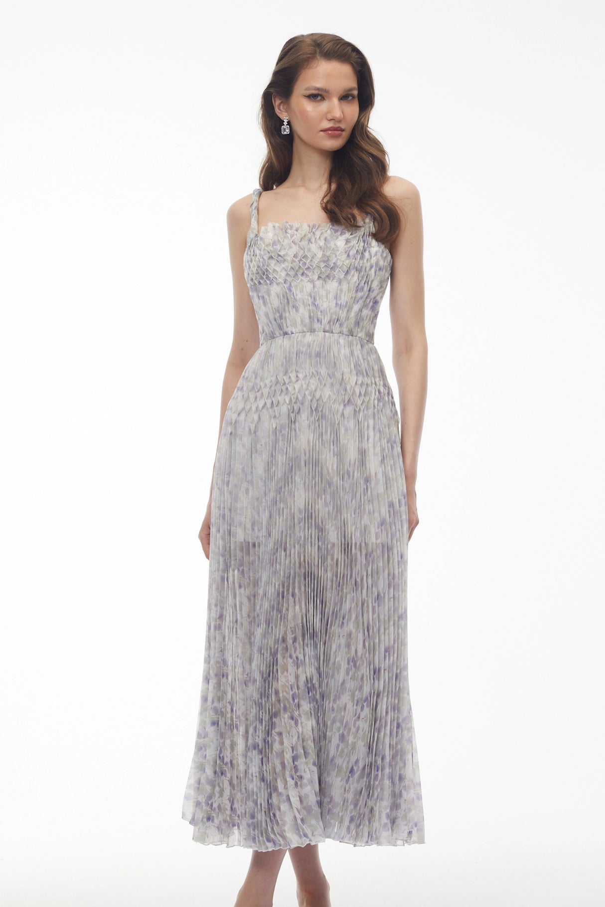 Mckensie White Floral Ruched Maxi Dress
