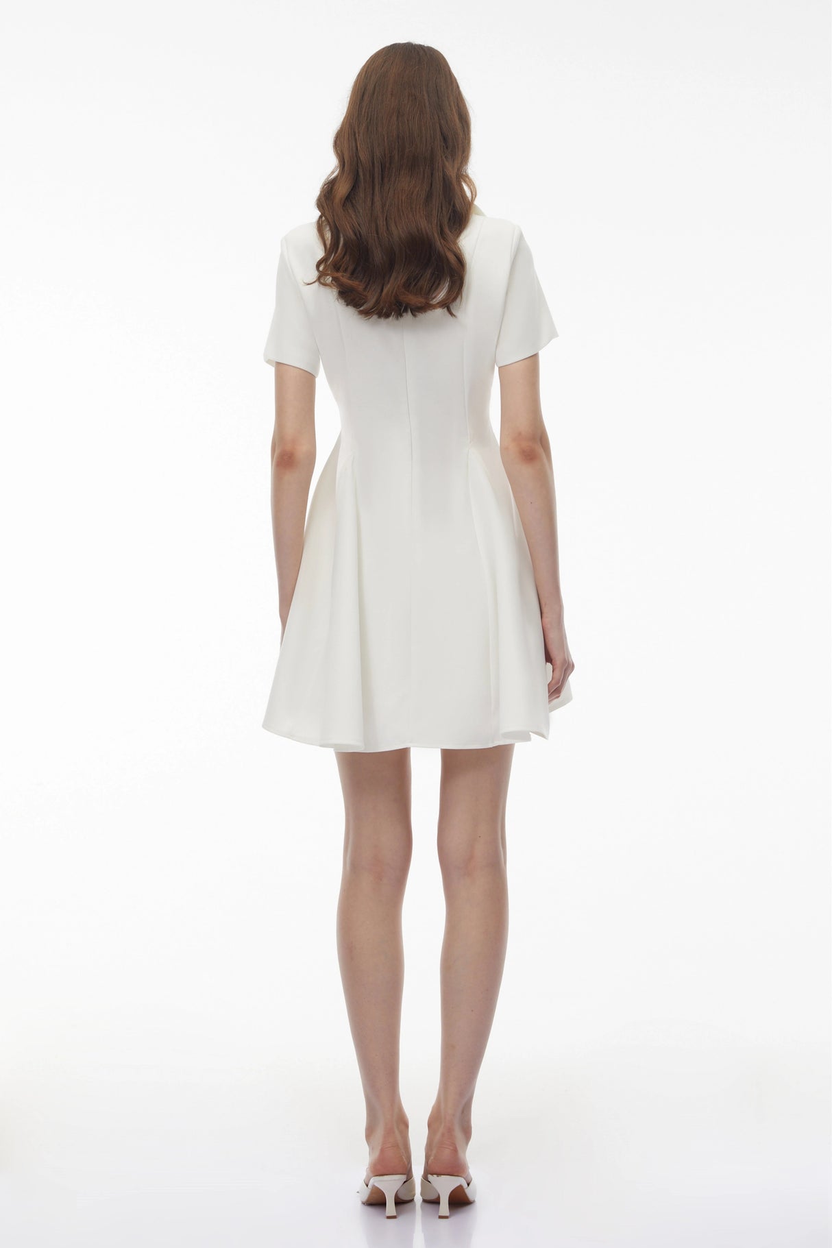 Meira White Metal buckle Mini Dress