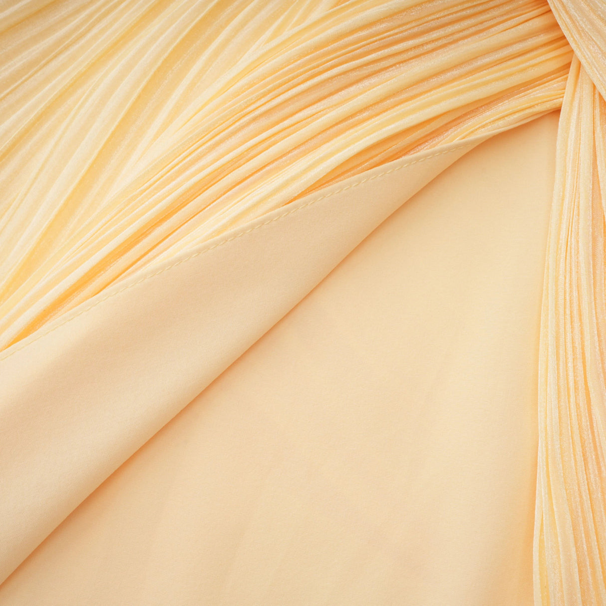 Meissa Yellow Asymmetrical Ruched Maxi Dress