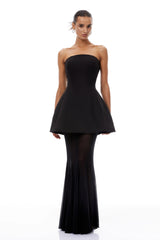 Mélanie Black Corset Dress  Mesh Skirt Set