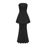 Mélanie Black Corset Dress  Mesh Skirt Set