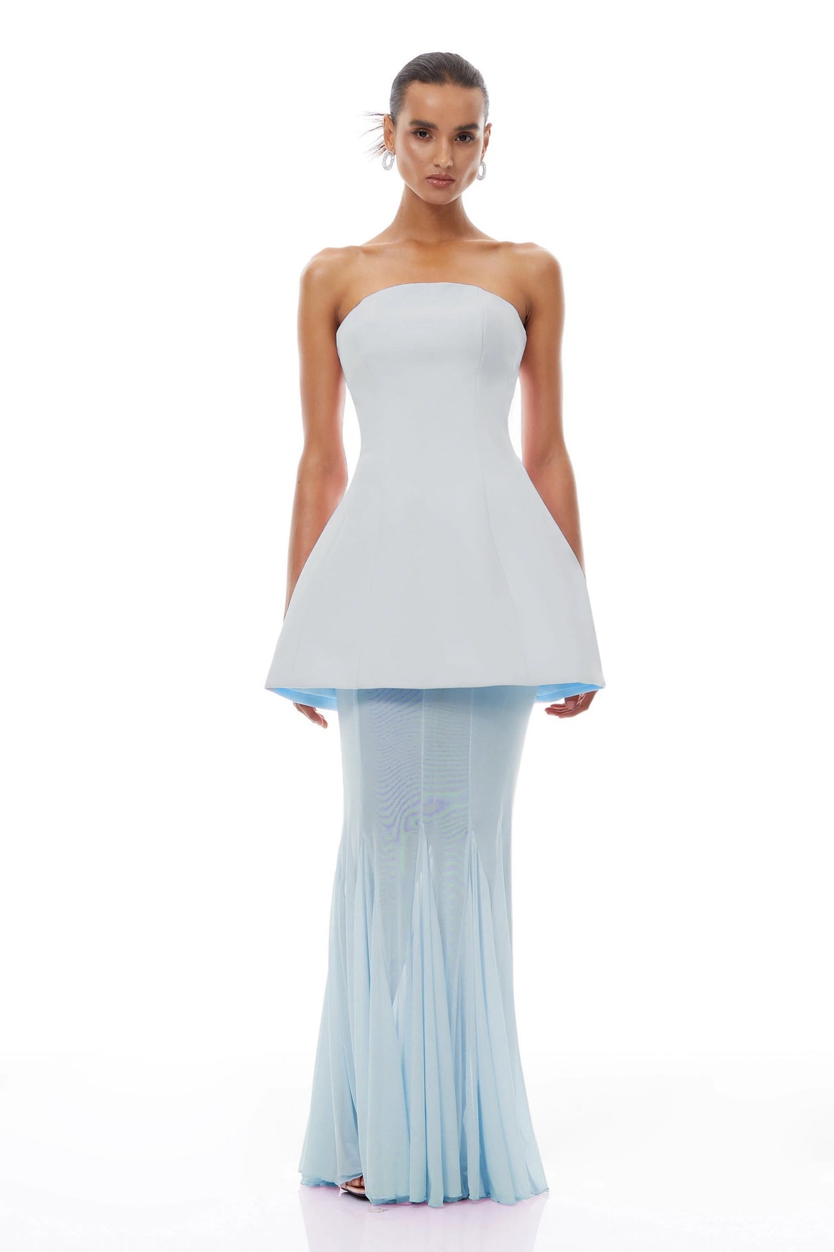 Mélanie Blue Corset Dress  Mesh Skirt Set