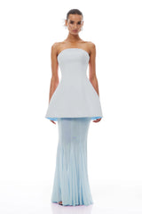 Mélanie Blue Corset Dress  Mesh Skirt Set