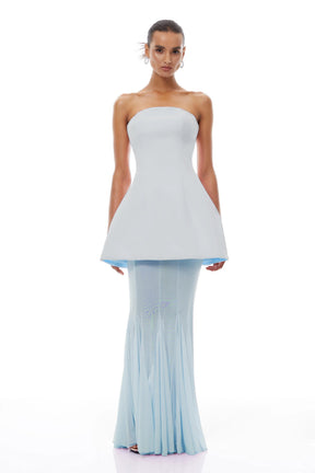 Mélanie Blue Corset Dress  Mesh Skirt Set
