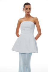 Mélanie Blue Corset Dress  Mesh Skirt Set