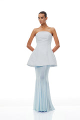 Mélanie Blue Corset Dress  Mesh Skirt Set