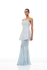 Mélanie Blue Corset Dress  Mesh Skirt Set