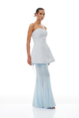 Mélanie Blue Corset Dress  Mesh Skirt Set