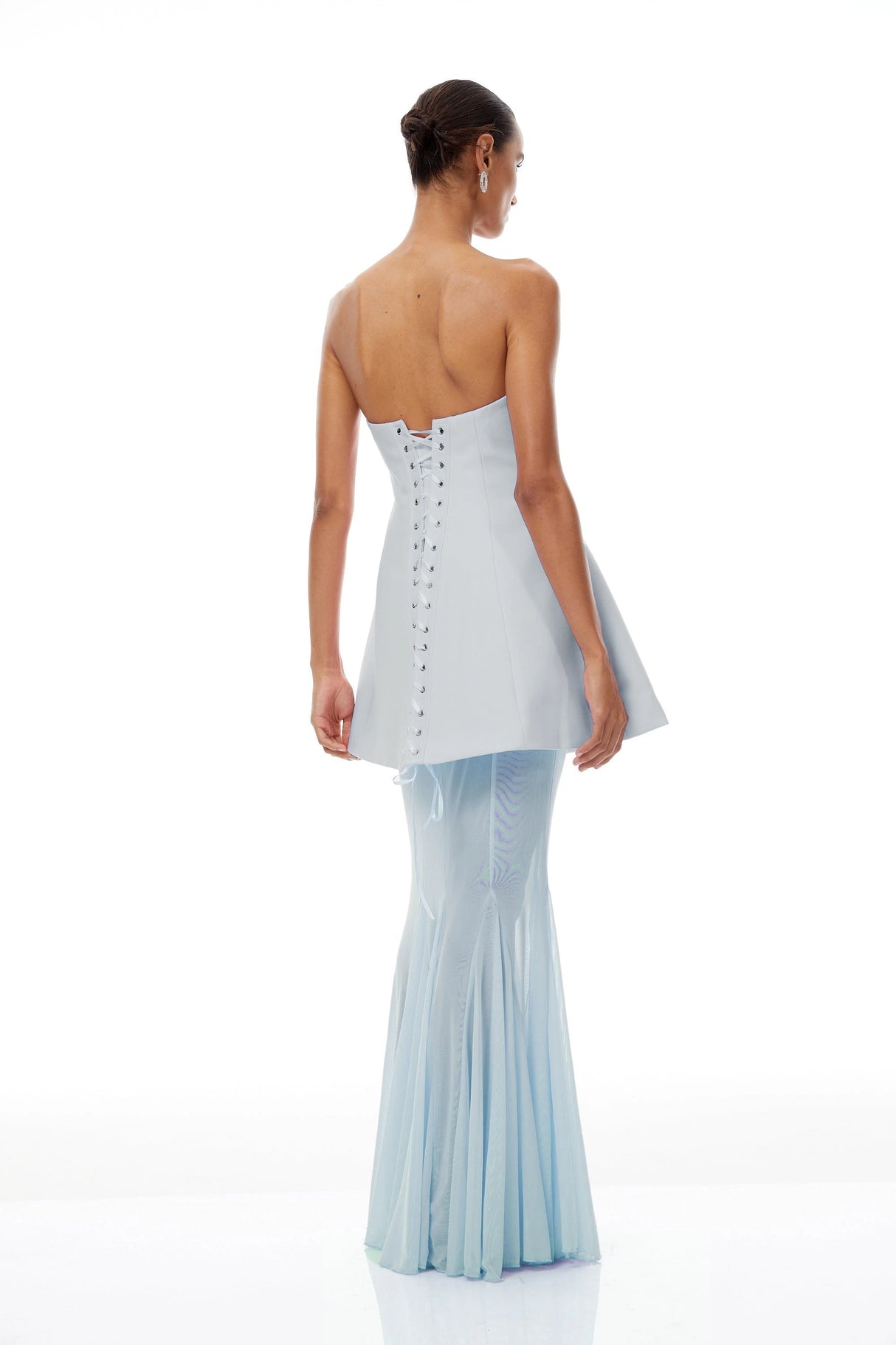 Mélanie Blue Corset Dress  Mesh Skirt Set