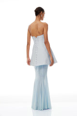 Mélanie Blue Corset Dress  Mesh Skirt Set
