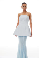 Mélanie Blue Corset Dress  Mesh Skirt Set
