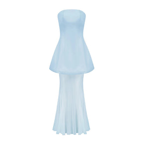 Mélanie Blue Corset Dress  Mesh Skirt Set