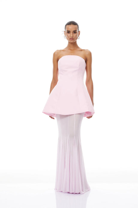Mélanie Pink Corset Dress  Mesh Skirt Set