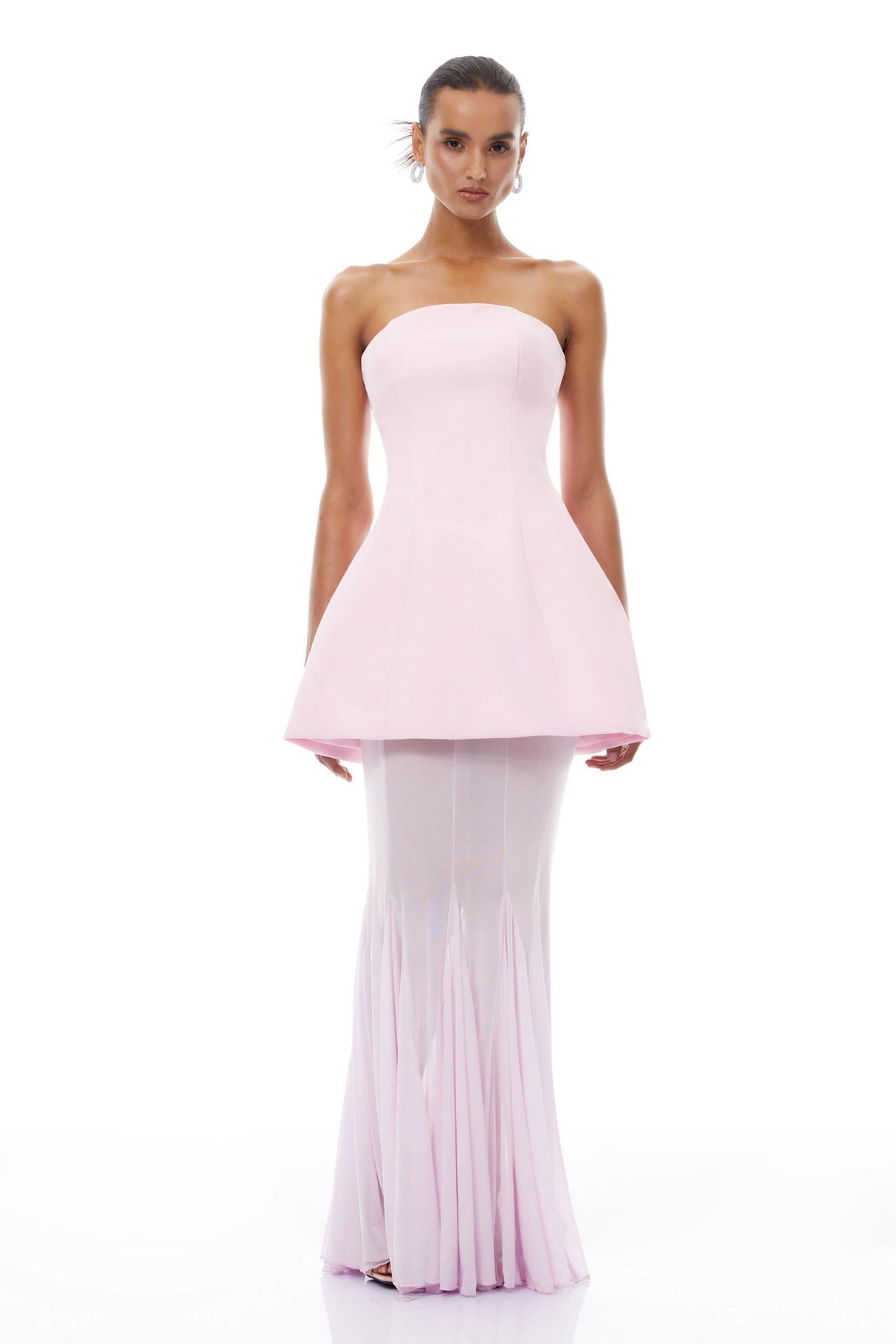 Mélanie Pink Corset Dress  Mesh Skirt Set