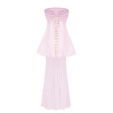 Mélanie Pink Corset Dress  Mesh Skirt Set