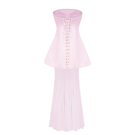 Mélanie Pink Corset Dress  Mesh Skirt Set