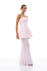 Mélanie Pink Corset Dress  Mesh Skirt Set