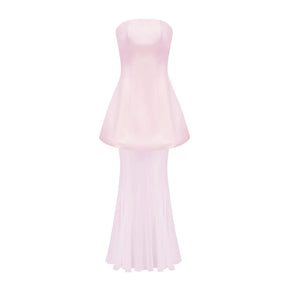Mélanie Pink Corset Dress  Mesh Skirt Set