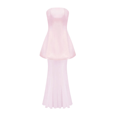 Mélanie Pink Corset Dress  Mesh Skirt Set