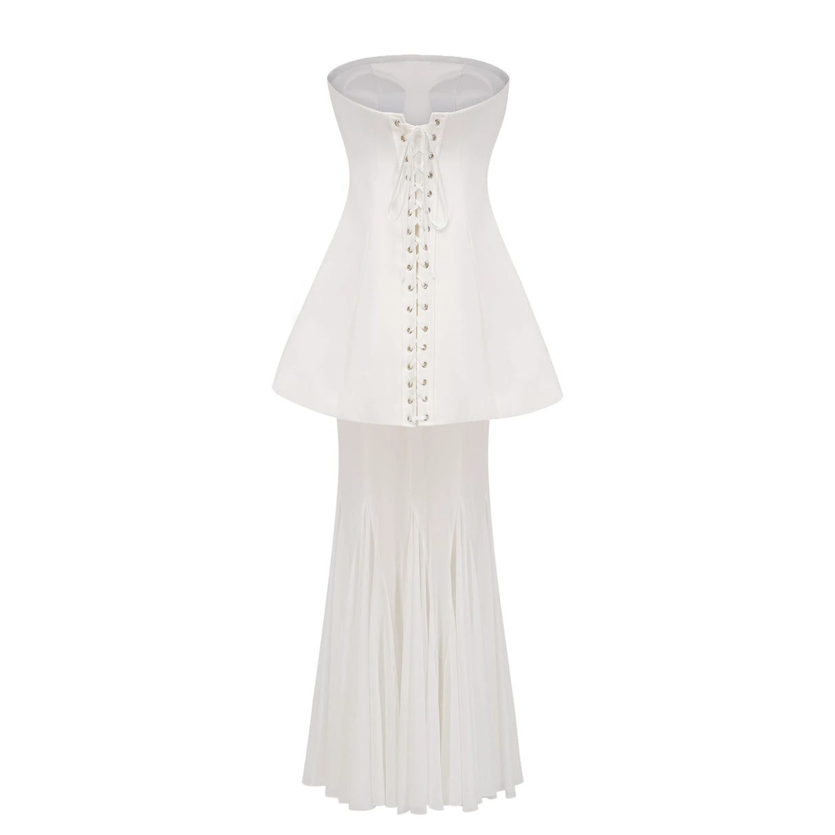 Mélanie White Corset Dress  Mesh Skirt Set