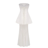 Mélanie White Corset Dress  Mesh Skirt Set