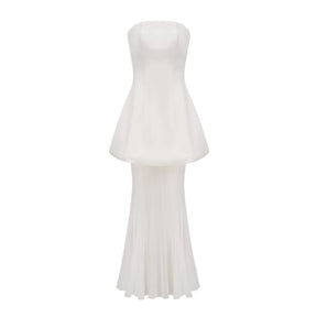 Mélanie White Corset Dress  Mesh Skirt Set