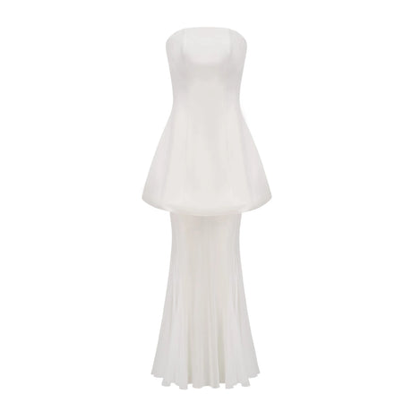 Mélanie White Corset Dress  Mesh Skirt Set