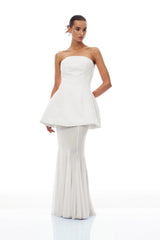 Mélanie White Corset Dress  Mesh Skirt Set