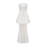 Mélanie White Corset Dress  Mesh Skirt Set