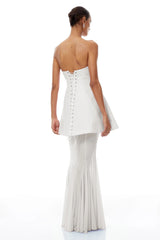 Mélanie White Corset Dress  Mesh Skirt Set