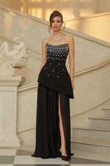Melisande Black Embellished Dress  Skirt Set
