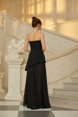 Melisande Black Embellished Dress  Skirt Set