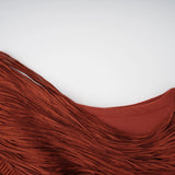 Mélisande Rusty Red Halterneck Fringed Maxi Gown