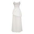 Melisande White Embellished Dress  Skirt Set