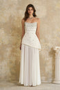 Melisande White Embellished Dress  Skirt Set