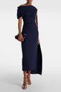 Melokuhle Navy Blue Ribbon Design Midi Dress