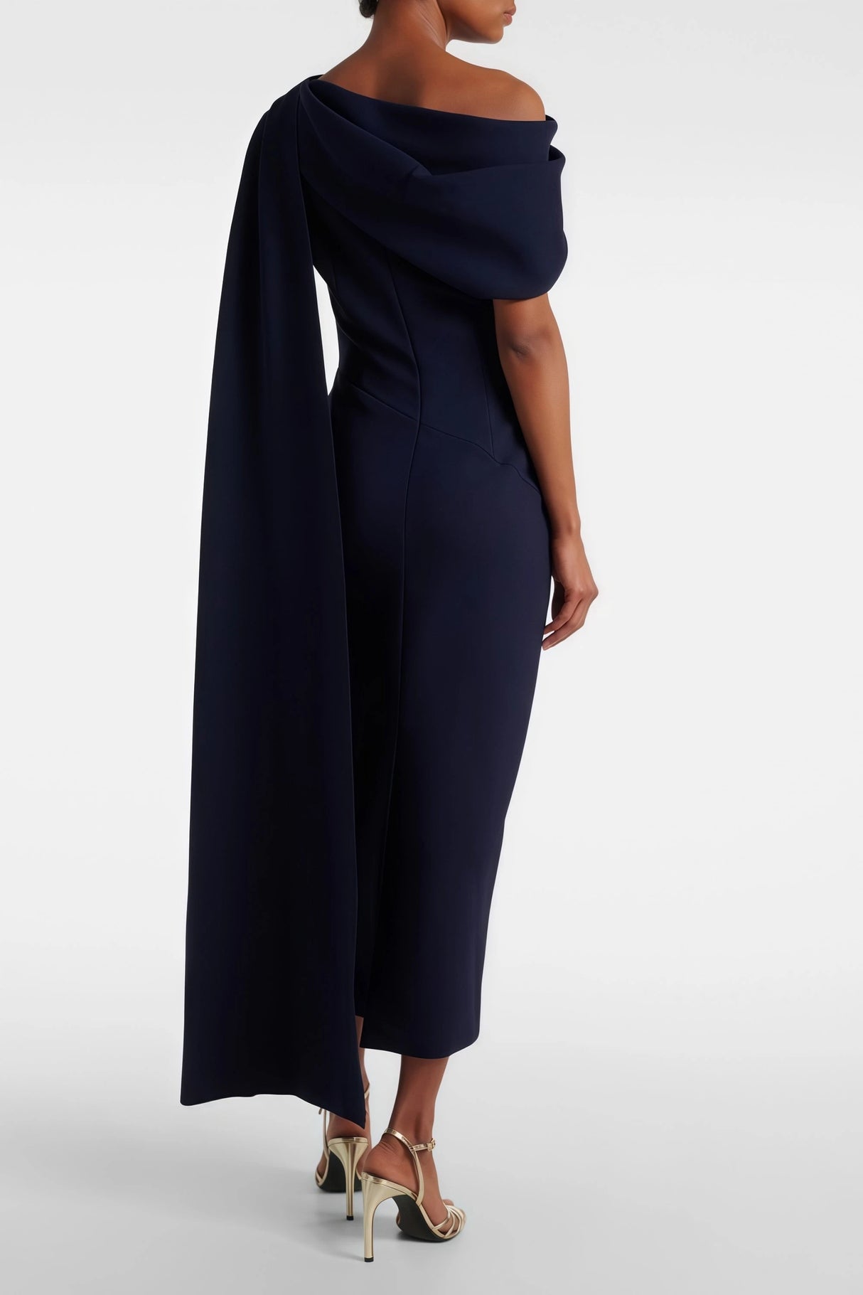 Melokuhle Navy Blue Ribbon Design Midi Dress