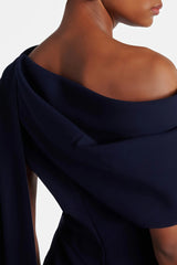 Melokuhle Navy Blue Ribbon Design Midi Dress