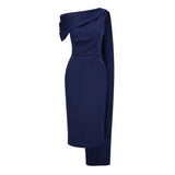 Melokuhle Navy Blue Ribbon Design Midi Dress