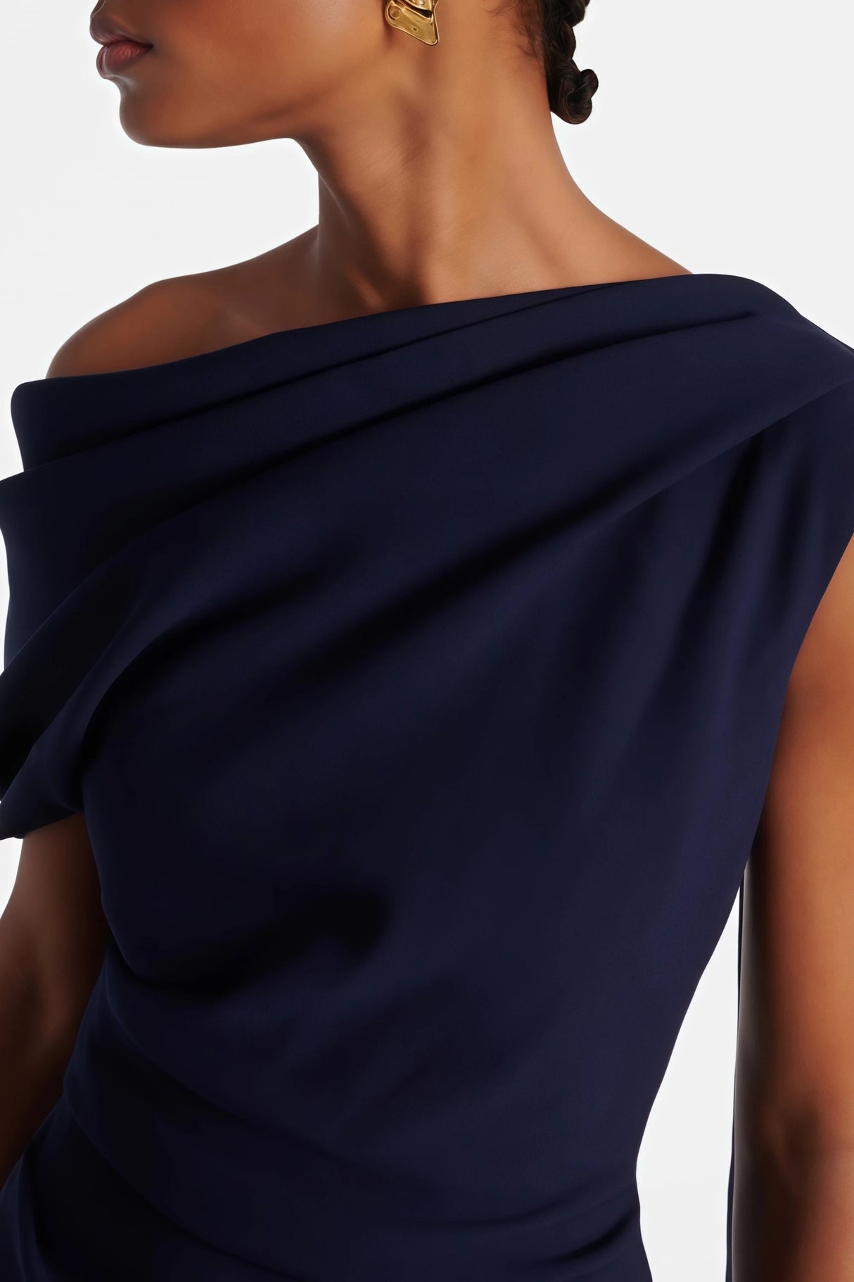 Melokuhle Navy Blue Ribbon Design Midi Dress