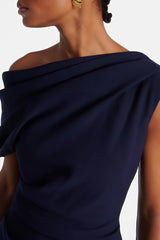 Melokuhle Navy Blue Ribbon Design Midi Dress