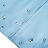 Meris Blue Crystal Embellished Maxi Gown