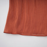 Merve Rust Brown Draped Ruched Maxi Dress