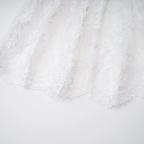 Michalina White Lace Convertible Gown with Detachable Skirt