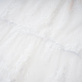 Michalina White Lace Convertible Gown with Detachable Skirt