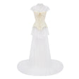 Michalina White Lace Convertible Gown with Detachable Skirt