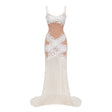 Mieke White SemiSheer Lace Maxi Dress