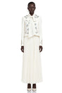 Mildred White Rhinestone Coat  Pleated Maxi Dress Set