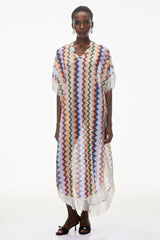Milena Multicolor Wave Pattern Maxi Dress